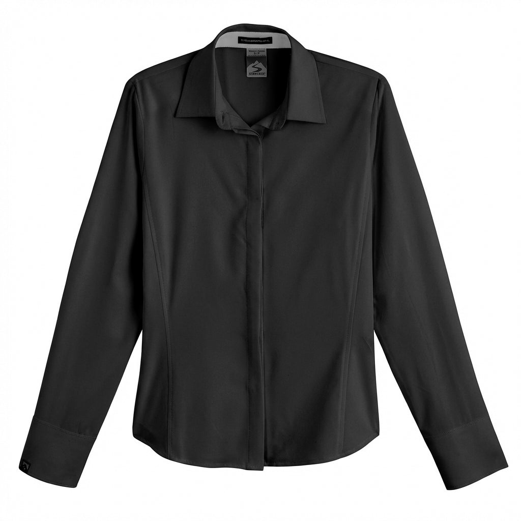 Women's Executive 4-Way Stretch Solid Button Up