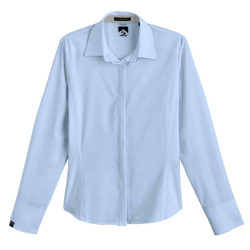 Women's Executive 4-Way Stretch Solid Button Up