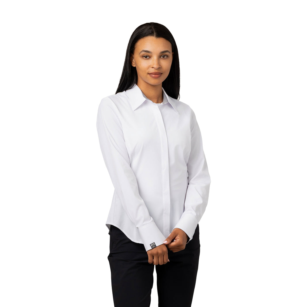 Women's Executive 4-Way Stretch Solid Button Up
