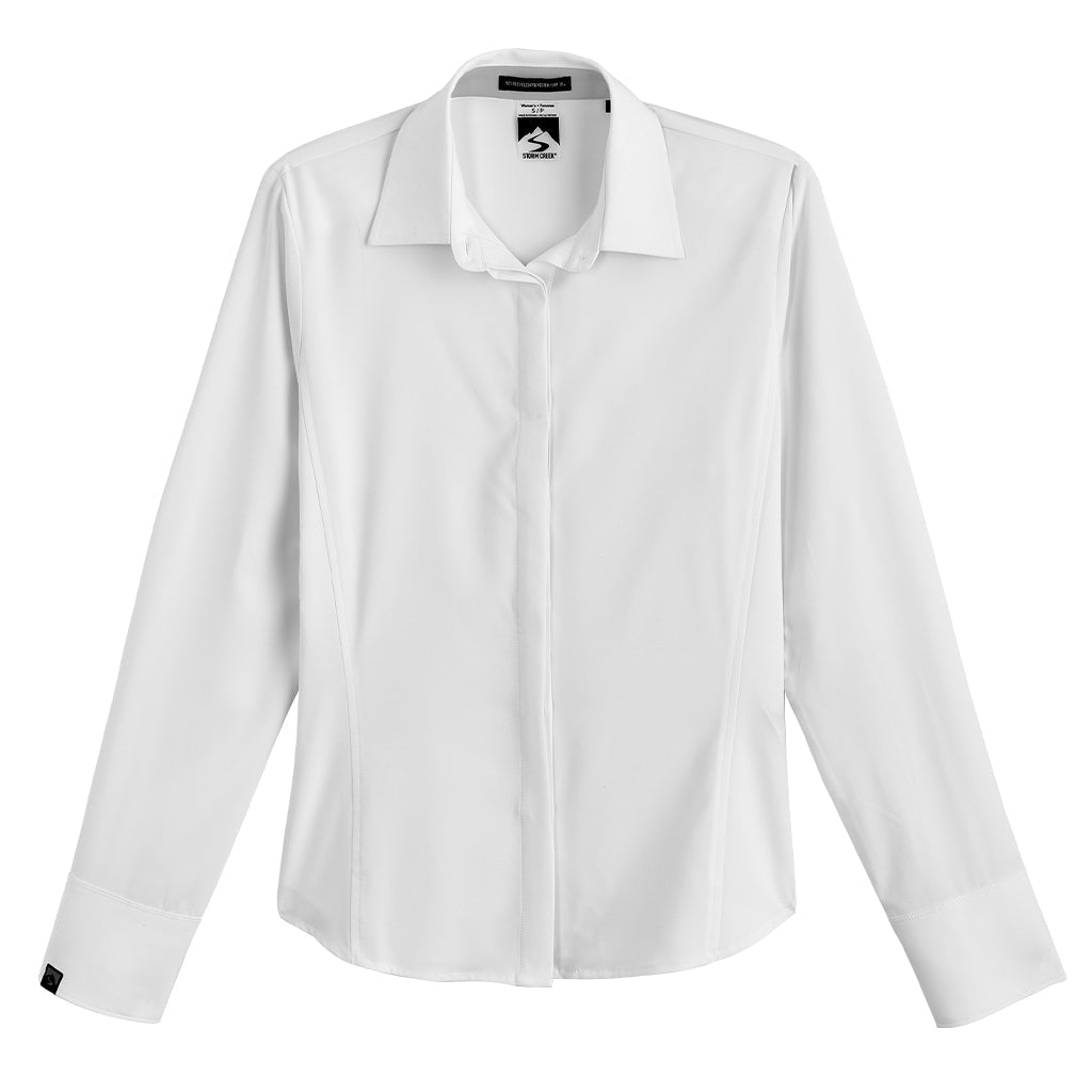 Women's Executive 4-Way Stretch Solid Button Up